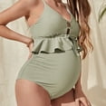 thumbnail image 1 of Aloohaidyvio Maternity Swimsuit Plus Size,Maternity Swimsuit One Piece Cut-Out Tie Knot Ribbed One Piece Ruffle Sleeve Bathing, 1 of 6