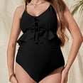 thumbnail image 1 of Aloohaidyvio Maternity Swimsuit Plus Size,Maternity Swimsuit One Piece Cut-Out Tie Knot Ribbed One Piece Ruffle Sleeve Bathing, 1 of 6