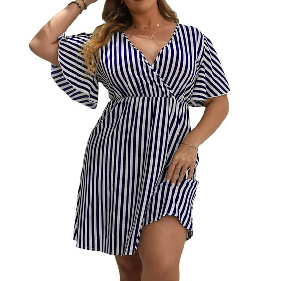 Aloohaidyvio Maxi Dresses for Women ,Women Dress Summer Casual Short Sleeve V Neck Printed Sleeve Dresses, Womens Dresses