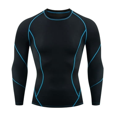 Aloohaidyvio Men’s Compression Shirts Long Sleeve Athletic Workout Rash Guard UPF SPF Sports Undershirt Base Layer Top