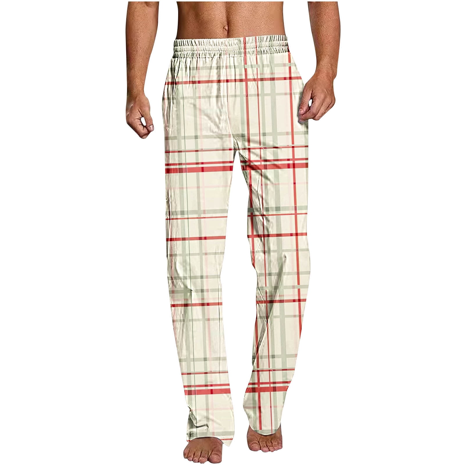 Aloohaidyvio Men's Pajama Pants Plaid Fannel Cotton Paj…