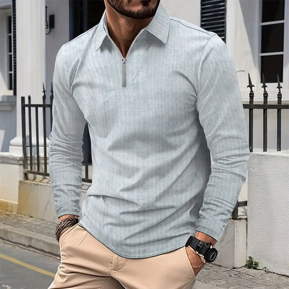 Aloohaidyvio Men's Polo Shirts Long Sleeve Regular Fit Cotton Golf Shirt Soft Breathable Casual Collared Tshirts