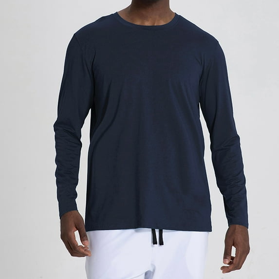 Aloohaidyvio Men's Quick Dry Long Sleeve Shirts UPF 50+ Sun Protection SPF Athletic Tops Workout Fishing T-Shirts