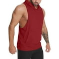 thumbnail image 1 of Aloohaidyvio Men's Workout Tank Tops 3 Pack Sleeveless Running Shirts with Hoodie Wine XL, 1 of 4