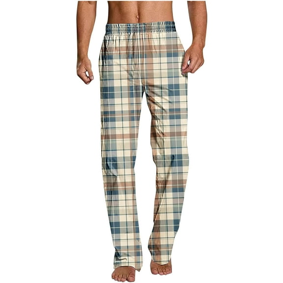 Aloohaidyvio Mens Cotton Pajama Pants,Lightweight Sleep Pants for Men