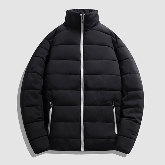 Aloohaidyvio Mens Jackets Men's Puffer Jacket Packable Lightweight Puffy Jackets with Zippered Pockets Down Alternative Winter Coat