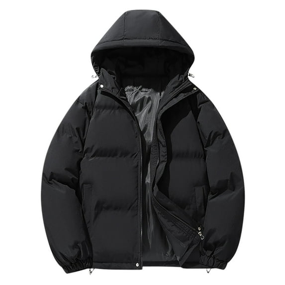 Aloohaidyvio Mens Jackets Men's Winter Puffer Jacket Quilted Thicken Down Coat Insulated and Water Repellent Jacket with Hood