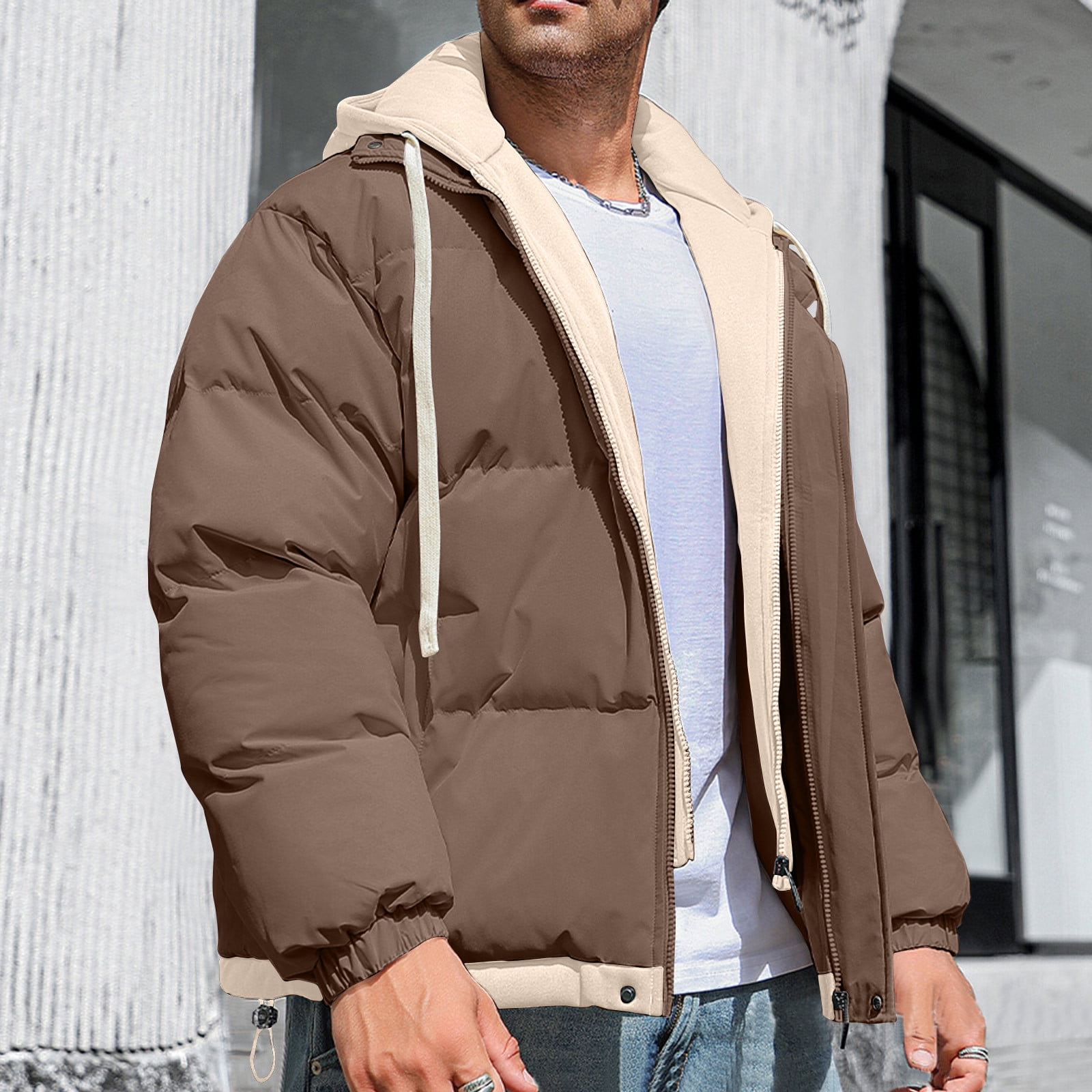 Aloohaidyvio Mens Jackets Clearance Mens Winter Coat Warm Winter Puffer
