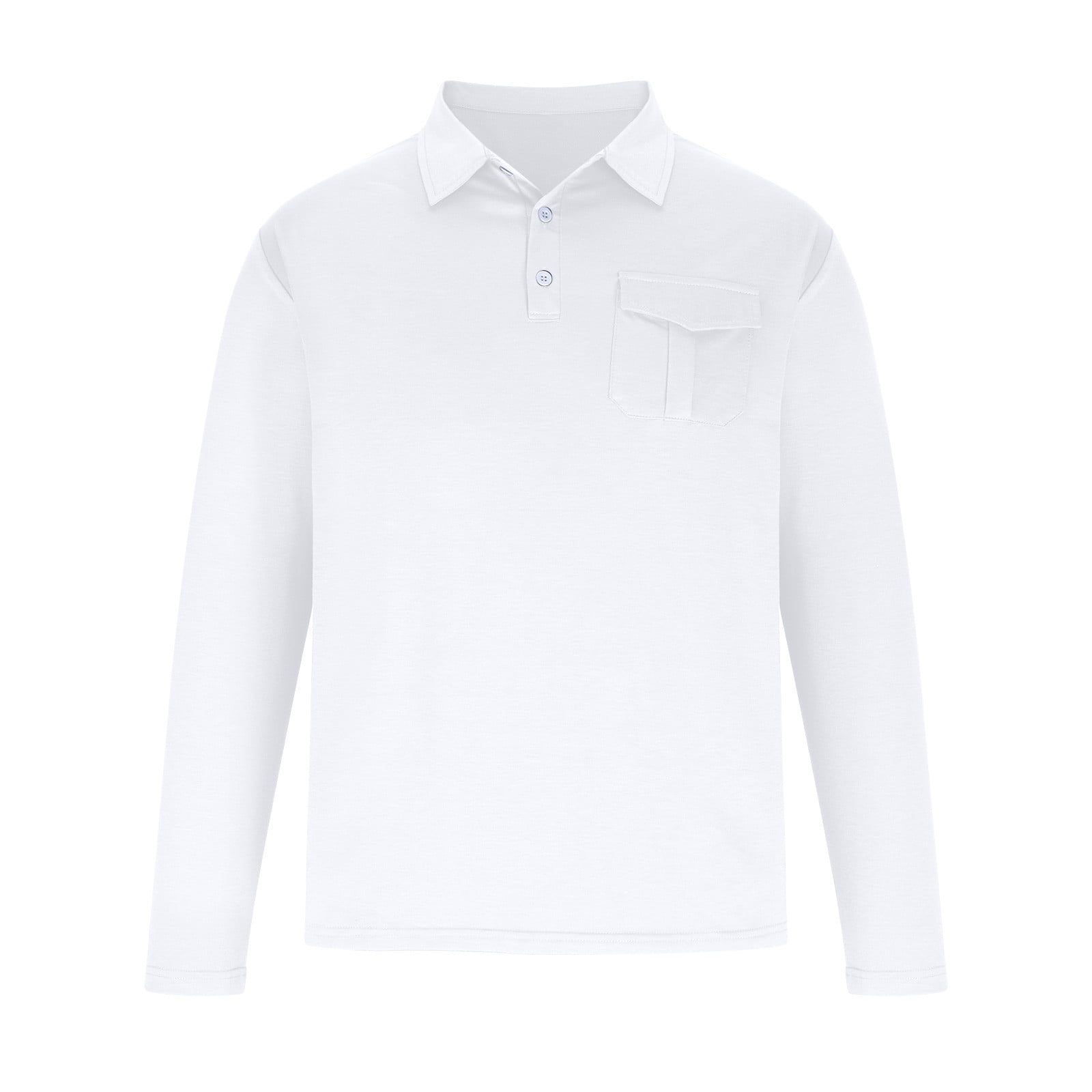Aloohaidyvio Mens Long Sleeve Polo Shirts with Pocket Denim Collar Soft