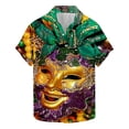 thumbnail image 1 of Aloohaidyvio Mens Mardi Gras Clothing Hawaiian Shirt for Men Loose-Fit Short Sleeve Button Down Beach Casual Shirts Mardi Gras Shirts, 1 of 5