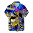 Aloohaidyvio Mens Mardi Gras Shirts Mens Hawaiian Shirts Short Sleeve Button Up Beach Shirts