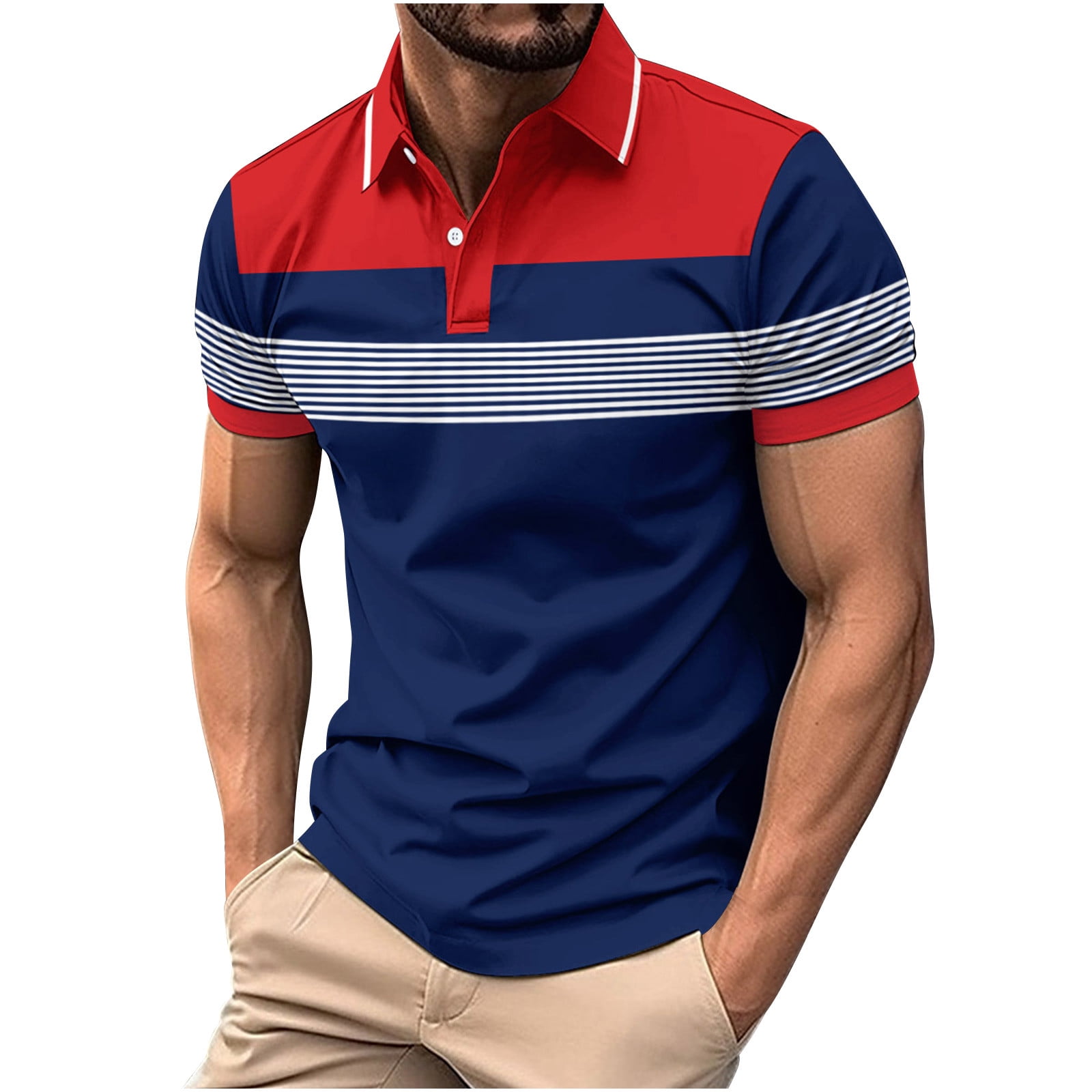 Aloohaidyvio George Mens Polo Shirts Clearance,Spring Summer