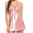 thumbnail image 1 of Aloohaidyvio Pajamas for Women Clearance,Ladies Lingerie Sexy Imitation Silk Deep V Halter Nightdress, 1 of 5
