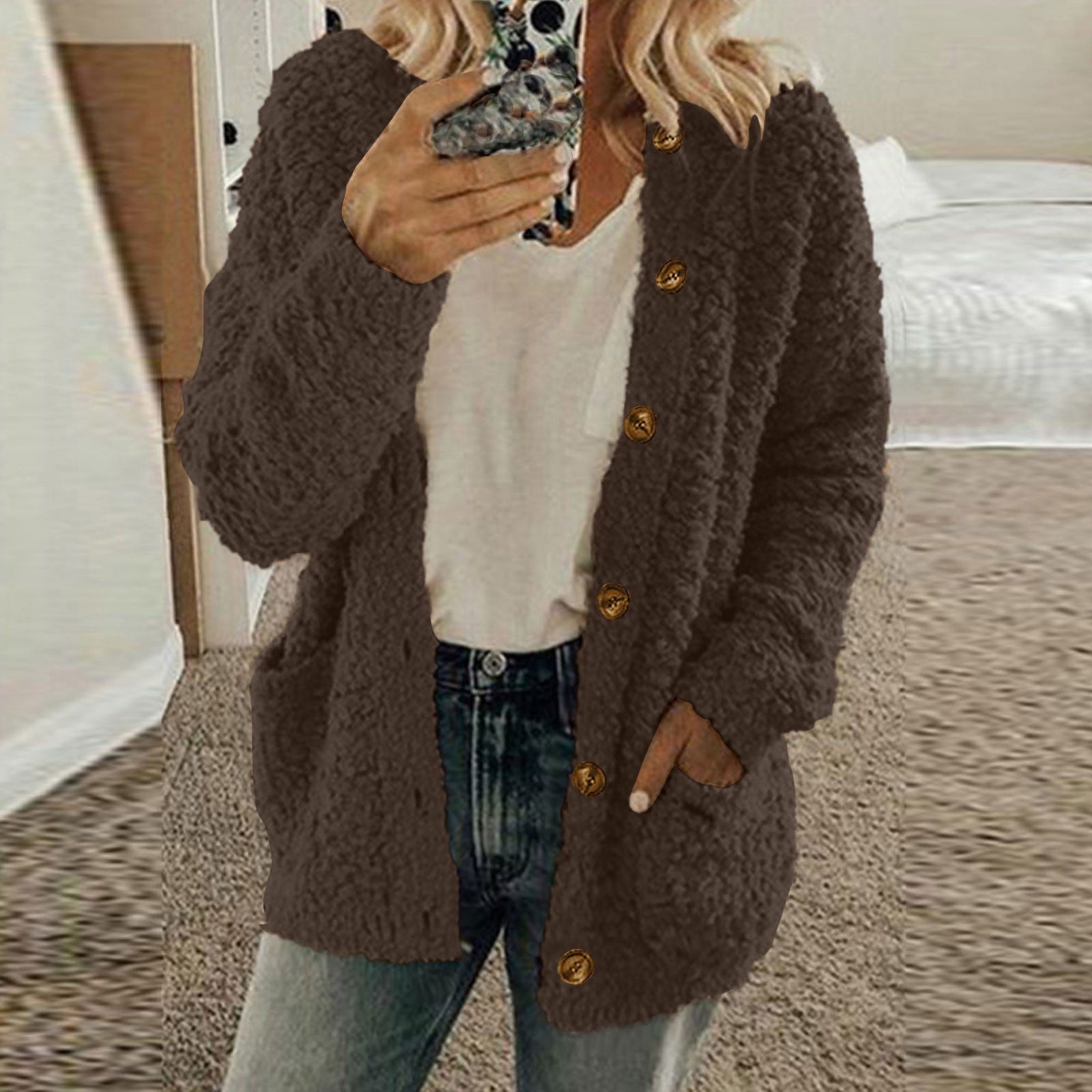 Winter Jacket For Women XUNRYAN Womens Sherpa Fleece Jackets Fuzzy