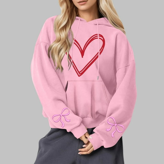 Aloohaidyvio Hoodies for Women Cute Loose Hoodie Basic Soft Fall Winter Sweatshirts Tops,Pink XL