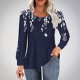 thumbnail image 1 of Aloohaidyvio Long Sleeve Tops,Women's Casual Long-sleeved Loose Round Neck Non-positioned Printed Top, 1 of 5