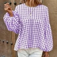 thumbnail image 1 of Aloohaidyvio Long Sleeve Tops,Womens Solid Color Collar Pleated Long Sleeved Loose Fitting Womens Long Sleeved Top, 1 of 1