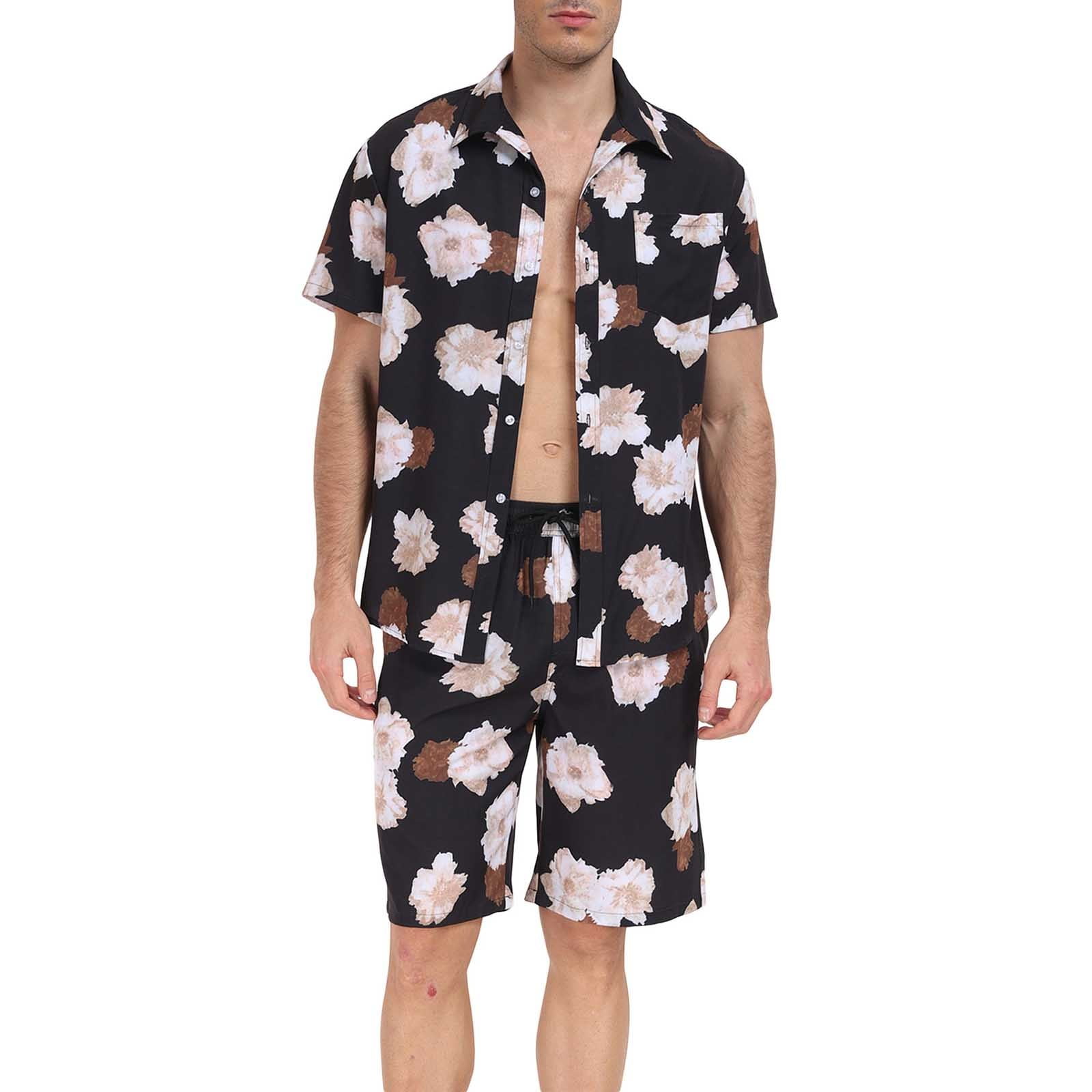 Brewski Blue Adult Hawaiian Shirt and Shorts Set