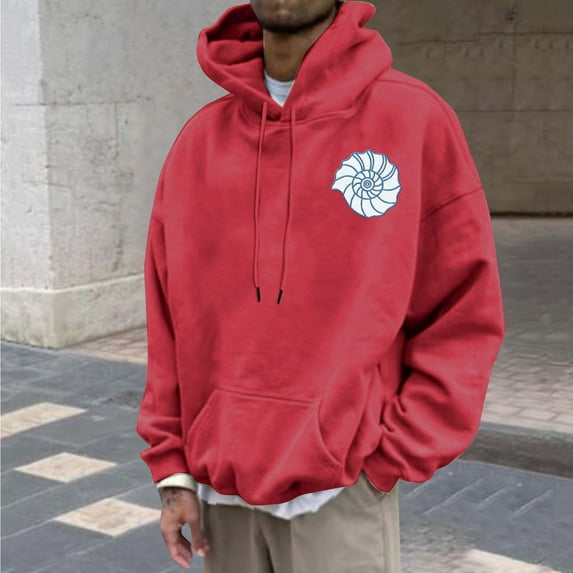 Aloohaidyvio Men's Hooded Sweatshirts Long Sleeve Casual Waffle Pullover Hoodies with Kanga Pocket