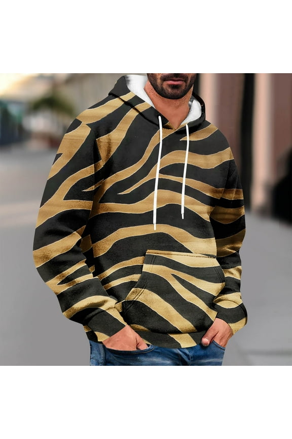 Mens Hoodie Pullover Long Sleeve Casual Camouflage Sweatshirts Drawstring Gym Hooded Shirt with Kanga Pocket