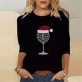 thumbnail image 1 of Aloohaidyvio Christmas Merry Shirts for Women 3/4 Sleeve Plaid Xmas Trees Graphic Shirt Blouse Tee Tops, 1 of 4