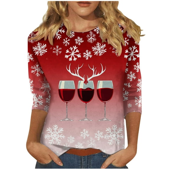 Aloohaidyvio Christmas Shirts for Women Funny Christmas Tree Graphic T-Shirt Xmas Casual Long Sleeve Pullover Tops