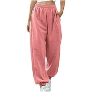 ALOOHAIDYVIO Pants for Women No Boundaries Sweatpants for Women Plus Size Stretch Cotton Blend Jogger Pants with Pockets Size S