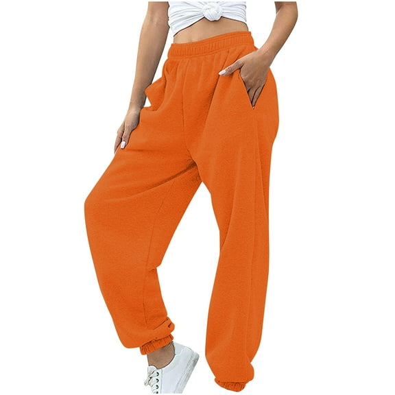 Aloohaidyvio Pants for Women Sweatpants for Women Plus Size Stretch Cotton Blend Jogger Pants with Pockets Size S