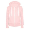 thumbnail image 1 of Aloohaidyvio Jackets for Women Fashion Ladies Casual Hooded Slim Zipper Fleece Sweater Coat, 1 of 2