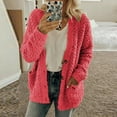 thumbnail image 1 of Aloohaidyvio Cardigan for Women Ladies Casual Plus Size Plush Sweater Pockets Outerwear Buttons Cardigan Coat, 1 of 6