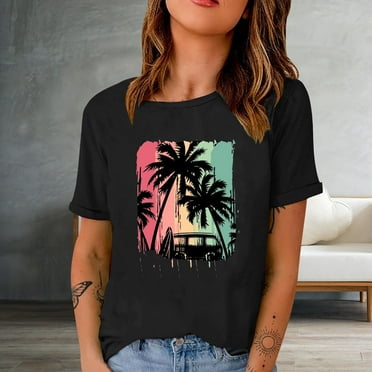 Aloohaidyvio No Boundaries Plus Size Tops,Fashion Woman Print Round-Neck Short Sleeve T-Shirt Printing Loose Blouse Tops