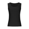 thumbnail image 1 of Aloohaidyvio Ribbed Tank Tops for Womens Sleeveless Crew Neck Fitted Basic Knit Cami Tee Shirts(Black S), 1 of 5
