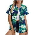 thumbnail image 1 of Aloohaidyvio Hawaiian Shirts for Women No Boundaries Womens Hawaii Shirts Soft Cool Floral Tropic Print Short Sleeve V Neck T-Shirt, 1 of 5