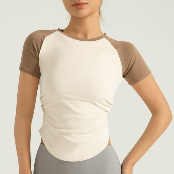 Aloohaidyvio Summer T Shirts for Women Y2K Shirts Cute Short Sleeve Crew Neck Slim Fit Going Out Tops