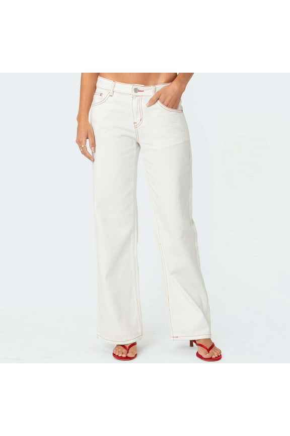 Wide Leg Jeans for Women High Waisted Stretchy Denim Jeans Fashion Baggy Trouser Jean Pants with Pockets