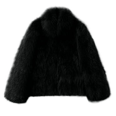 Aloohaidyvio No Boundaries Women Fluffy Faux Fur Coat Cropped Jacket Puffer Jacket Zip Up Winter Warm Fuzzy Teddy Jacket