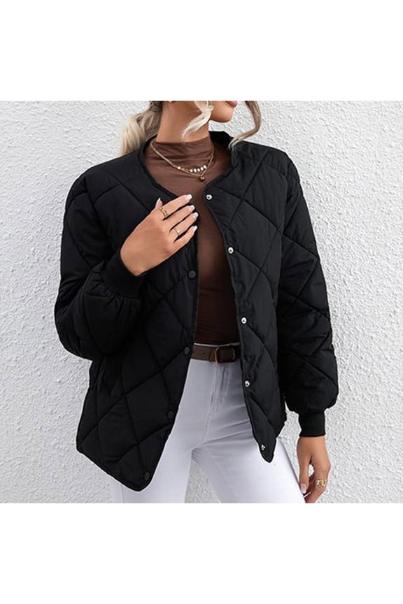 Women's Bomber Jacket Casual Coat Button Down Outerwear Windbreaker with Pockets
