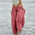 thumbnail image 1 of Aloohaidyvio No Boundaries Women's Casual Pant Loose Comfy Drawstring Wide Leg Crop Trousers With Pockets, 1 of 6