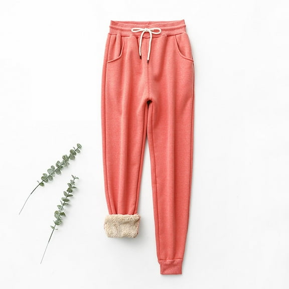 Aloohaidyvio Women's Fleece Pants Winter Warm Sherpa Lined Athletic Joggers Pants with Pockets