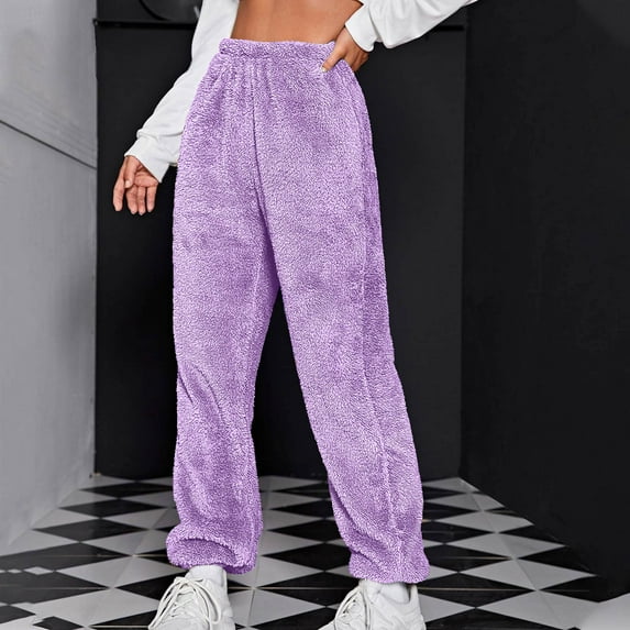 Aloohaidyvio No Boundaries Women's Plush Fuzzy Pajama Pants Warm Cozy Pj Bottoms Drawstring Lounge Pants Fleece Sweatpants Fluffy Sleepwear