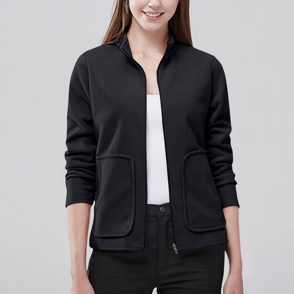 Aloohaidyvio Jackets No Boundaries Women's Reversible Sherpa Fleece Jacket Zip Up Winter Fall Coat Warm Outwear with Pockets