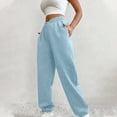 thumbnail image 1 of Aloohaidyvio Sweatpants for Women Solid Color Elastic Waist Close Slant Pocket Sweatpants Trousers, 1 of 6