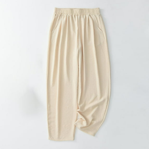 Aloohaidyvio Pants No Boundaries,Women's Sport Relaxed Elastic Waist Solid Color Bound Feet Loose Sweatpants