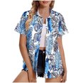 thumbnail image 1 of Aloohaidyvio Button Down Shirts for Women Floral Short Sleeve Button Down Shirts Hawaii Tropical Beach Tops, 1 of 5