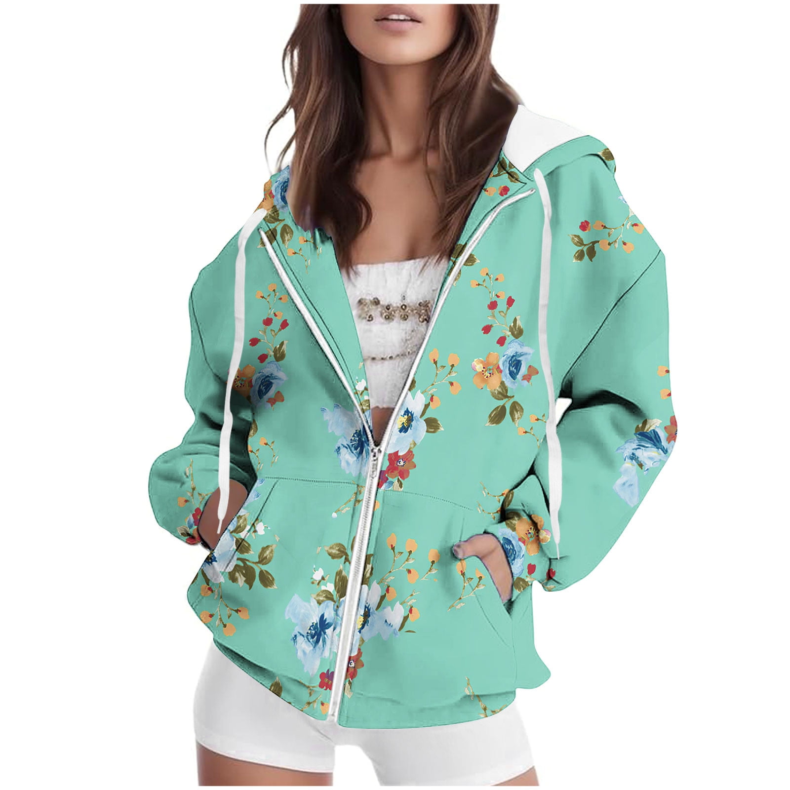 Sweat Capuche Femme No Boundaries Tie-dye Manches Longues - Taille M