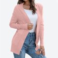 thumbnail image 1 of Aloohaidyvio Open Front Cardigan for Women Fall Casual Long Sleeve Knit Classic Sweaters Cardigan Hot Pink M, 1 of 7