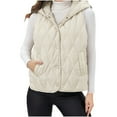 thumbnail image 1 of Aloohaidyvio Womens Puffer Vest Lightweight Sleeveless Button Hoodie Jacket Pockets Warm Winter Coat Outerwear, 1 of 6