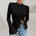 thumbnail image 1 of Aloohaidyvio Womens Ribbed Long Sleeve Shirts Crewneck Fitted Tops Casual Underscrubs Layer Slim Basic T Shirts, 1 of 4