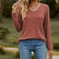 thumbnail image 1 of Aloohaidyvio Womens Sweaters Long Sleeve Shirts Loose Fit Casual Fall Lightweight Pullover Knit Sweater, 1 of 4
