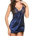 thumbnail image 1 of Aloohaidyvio Pajamas for Women ,Ladies Lingerie Sexy Imitation Silk Deep V Halter Nightdress, 1 of 5